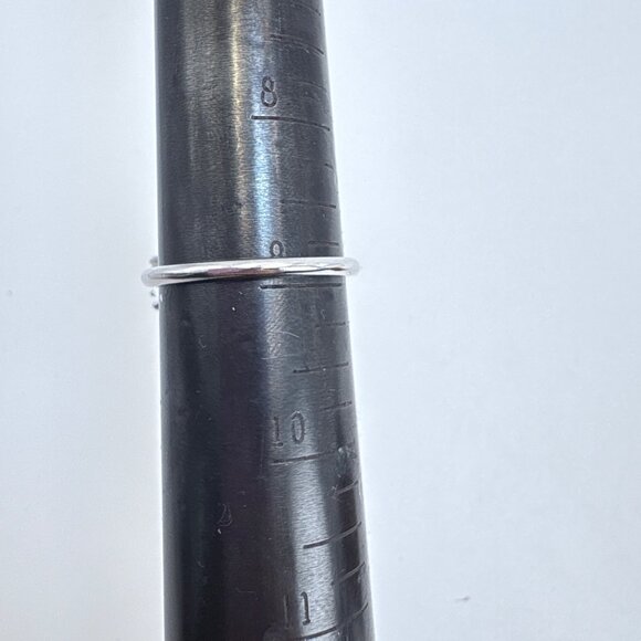 VTG Silver Tone White Crystal Fantasy Cut Prong Set Promise Ring Size 9 - Picture 7 of 8